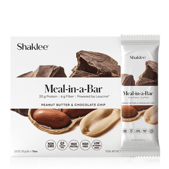 Shaklee Meal-in-a-Bar, Peanut Butter & Chocolate Chip, 7 per box
