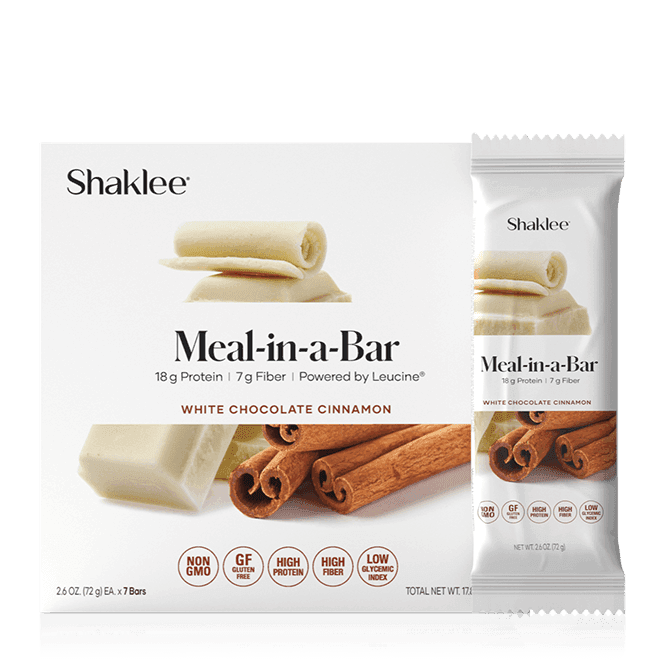 Shaklee Meal-in-a-Bar, White Chocolate Cinnamon, 7 per box